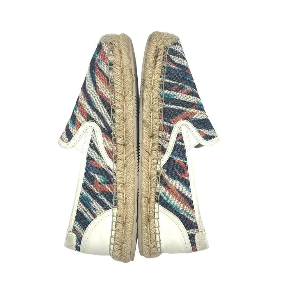 Dolce Vita Striped Woven Espadrille Flats Women's Sz 7 Multicolor Slip On Canvas